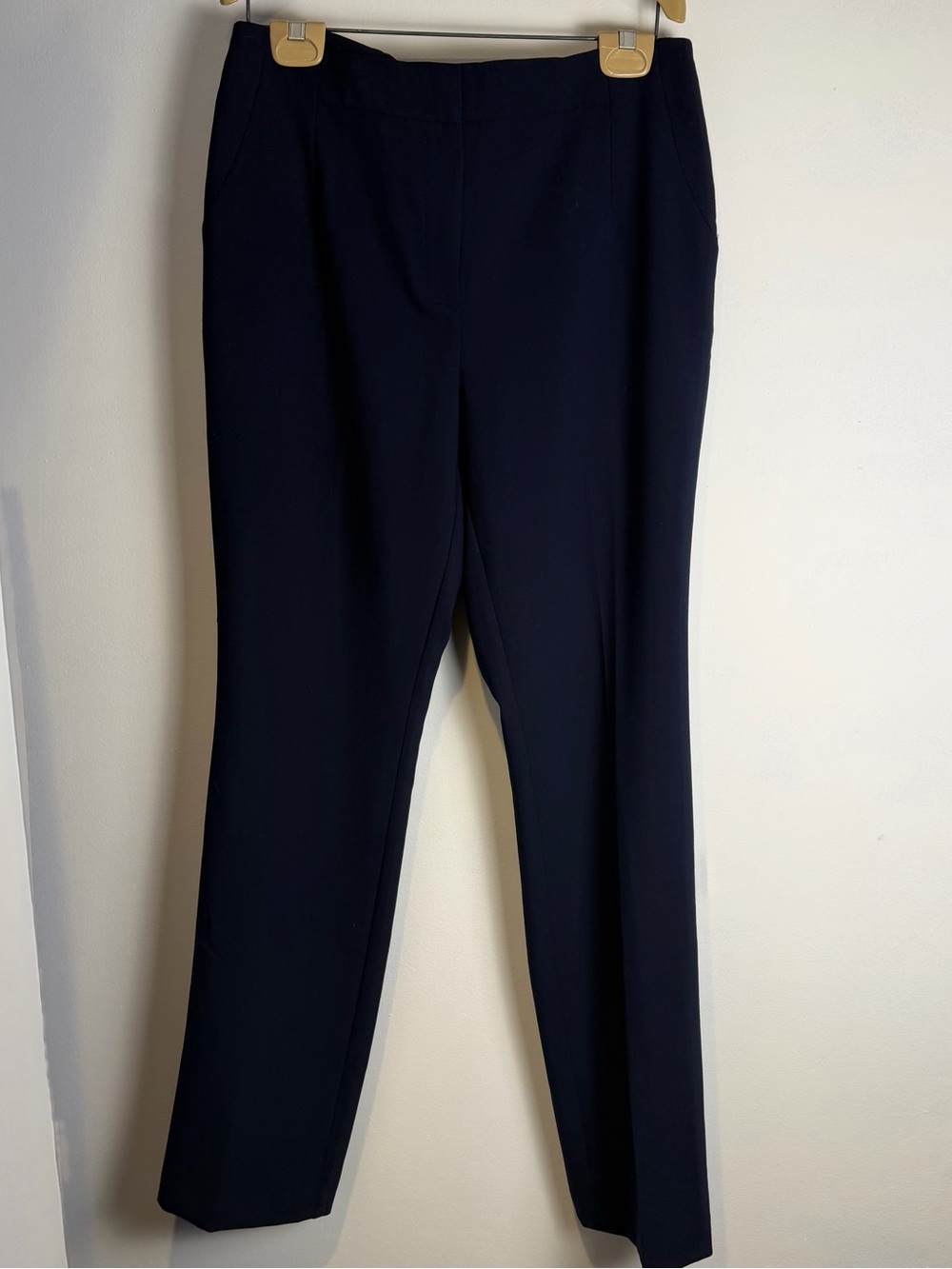 Chico's Tailored Straight-Leg Trousers in Navy